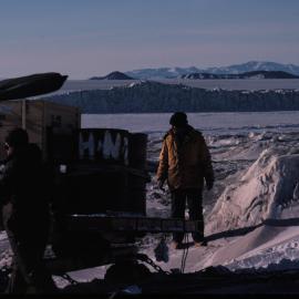 Negotiating Cargo Train up Bowers Peidmont Glacier