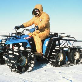 First 4x4 Motorbike on Delivery to Scott Base (with tracks)