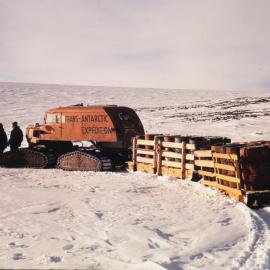 TAE Tucker Sno-cat "Able" towing cargo sleds at the Bay of Sails