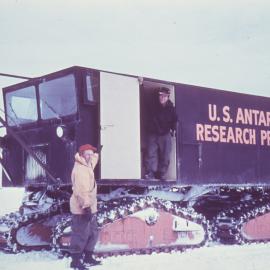 Inspecting the new Tucker Sno-cat belonging to the United States Antarctic Research Program
