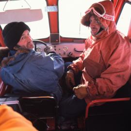 Scott Base Mechanics Kerry Kirkness and Arthur Stone in Snowmaster