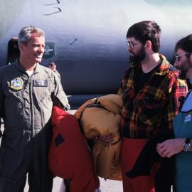 Peter Wikness, Malcolm Macfarlane and Hugh Logan Before a Flight