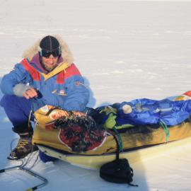 Arved Fuchs and Man Haul Sled