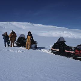 Skidoos on Aurora Glacier