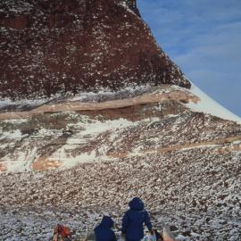 Arriving at Mount Metschel by skidoo