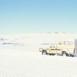 Toyota on the sea ice by the Butter Point camp