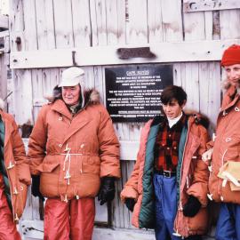 Vice Regal party outside the Cape Royds hut