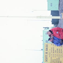 Dr W von Braun with NASA group and Colin Clarke, Base Leader