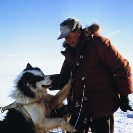 Sir Arthur Espie Porritt, Governor General of NZ with a husky