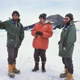 Surveyors together - Ian Fink, Bill Birch, the Minister of Science and Technology and Peter Hall