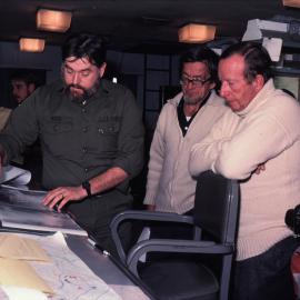 Patrick Miller, Governor General of New Zealand, Sir David Beattie, OIC Norman Hardie in the McMurdo Weather Office