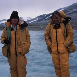 Simon Upton and Commodore Tempero on Lake Vanda