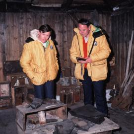 Simon Upton and Commodore Tempero in Scott's Discovery Hut