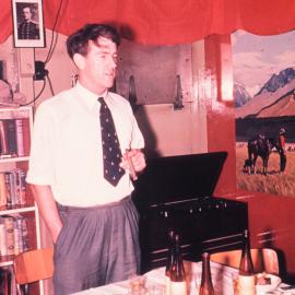 Sir Edmund Hillary, leader of the Ross Sea Party at the Midwinter Party 1957