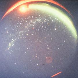 All Sky Camera View with Auroral Band on Horizon