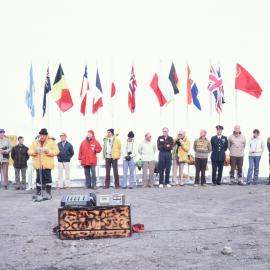 Prime Minister, Robert Muldoon at the Scott Base 25th Anniversary