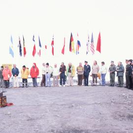 VIP Party assembled for the Official Ceremony to mark the Scott Base 25th Anniversary