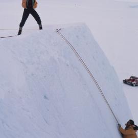 Prince Edward and his bodyguard Mark Penn during an ice face rescue exercise