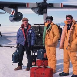 Robert Baden Thomson, Prince Edward and Mark Penn departing for the South Pole