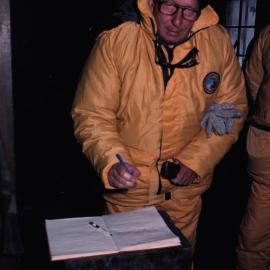 Governor-General Sir David Beattie in Discovery Hut