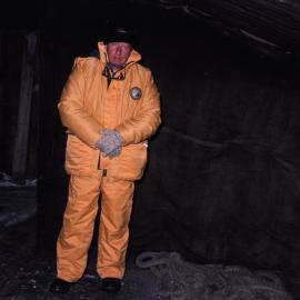 Governor-General Sir David Beattie in Discovery Hut