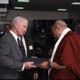 Dalai Lama at the International Antarctic Centre with Keith Clegg