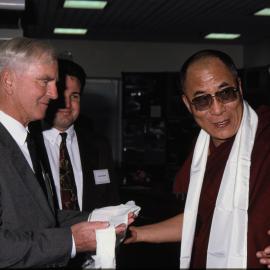 Dalai Lama with Keith Clegg at the International Antarctic Centre