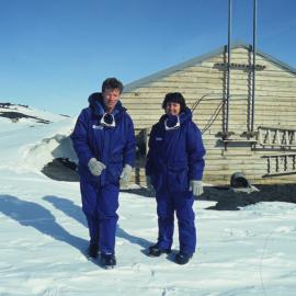 Dr Lockwood Smith and Joy McLauchlin at Cape Evans