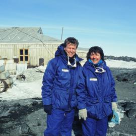 Dr Lockwood Smith and Joy McLauchlin at Shackleton's Hut