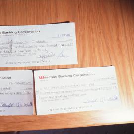 Exchange of cheques: MFAT & Antarctica NZ 