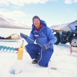 ESR Environmental: Kerry Webster taking water samples 