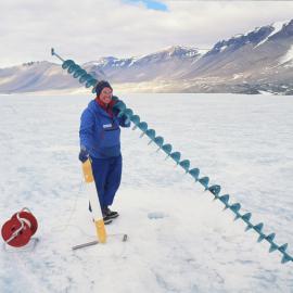 ESR  Environmental: Kerry Webster with water taking equipment 