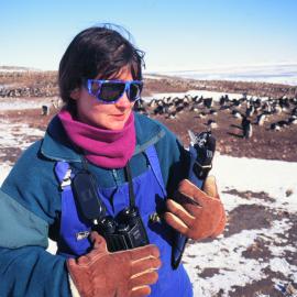 ITN Media Visit:  Fiona Hunter (K063) at Cape Bird