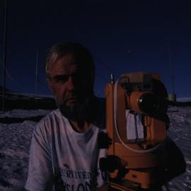 Information Visit: Lester Tomlinson outside Scott Base 