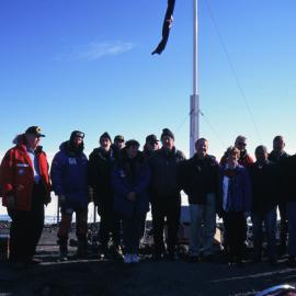 40th Anniversary of Scott Base - Invited Visitors Round the Flagpole