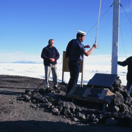 40th Anniversary of Scott Base: Jim  Bolger at the Flagpole