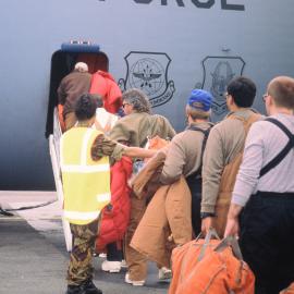 Embarking onto plane 