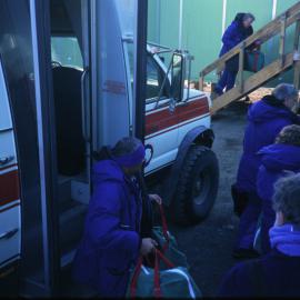 Invited Visitor party arriving at Scott Base for 40th Anniversary