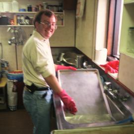 Mike Mahon doing the Washing Up