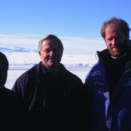 Adventurer Borg Ousland and Prime Minister Jim Bolger and Raymon Tito