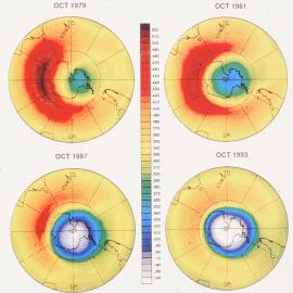 Diagram - Ozone concentration October 1979,1981,1987 and 1993
