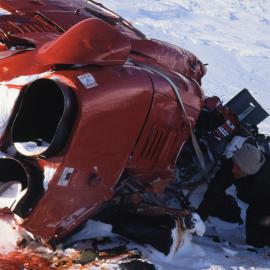 Helicopter crash - rear view of fuselage 