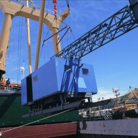 CRP Drill being Loaded onto the Italica at Lyttelton