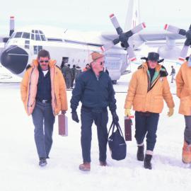 Mark Penn, Robert Baden Thomson, Prince Edward, Thurston arriving in Antarctica