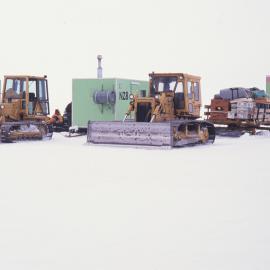 Cargo train leaving Scott Base