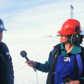 Libby Hakaraia (National Radio) and Pat Cooper, Cape Roberts