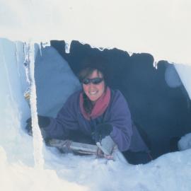 Margaret Elliot in ice cave