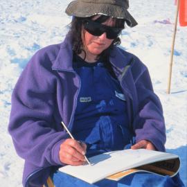 Margaret Elliot at Work at Cape Bird