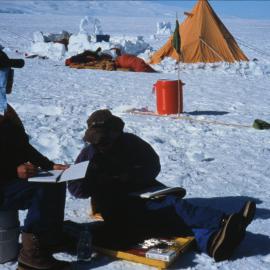 Margaret Elliot and Margaret Mahy at Work at Cape Bird