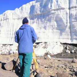 Artists in Antarctica: Bryn Hubbard at work at the Taylor Glacier